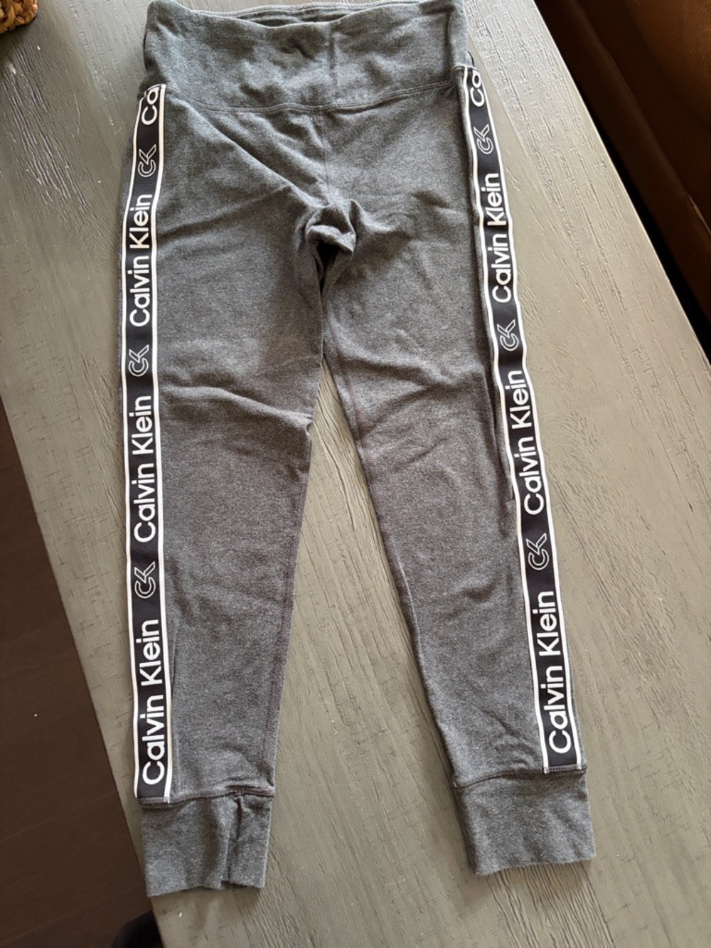 Calvin Klein Charcoal Logo-Strip Leggings